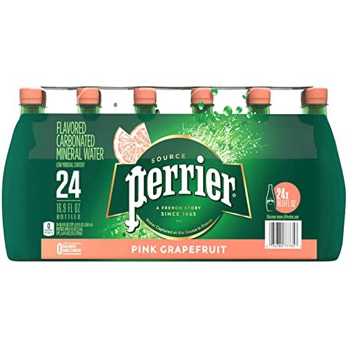 Perrier Pink Grapefruit Flavored Carbonated Mineral Water, 16.9 fl oz. Plastic Bottles (24 Count)