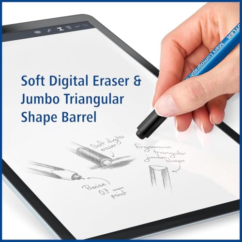 Image of STAEDTLER Lumograph Jumbo Digital Stylus Pen with Eraser for Touchscreens
