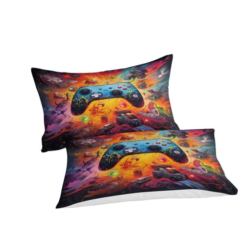Housse de couette volcan 3D imprimé relief parure de lit 3 pièces microfibre king zippée