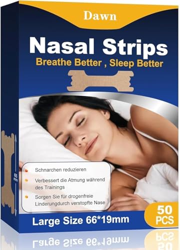 Nasal Strips, Breathing Nose Strips 50 Pieces, Immediate Relief of Headaches and Nasal Congestion Caused by Allergies, Drug-Free, Easy-to-Tear Snoring Strips, for Snoring