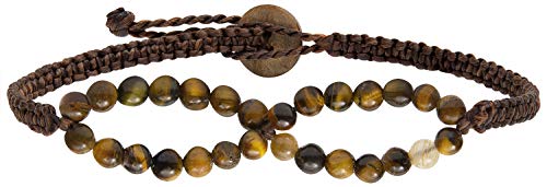 Infinityee888 Tiger Eye Anklet Bracelet Bead Woven Brown Wax 8 Infinity Endless Love Symbol Adjustable Ankle Bracelets For Men, Women, Teen Girl Handmade Vintage Hippie Bohemian Gypsy Boho Unisex N8-A02 #TOP2