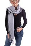 WOMEN'S WEAR U&F FASHIONSTORE U&F Damen Schal Doubleface (zweifarbig) | 100% Viskose | Onesize | Casual | Basic | Paschmina | Halstuch | Herbstschal | Eleganter Winterschal für Frauen | Grau