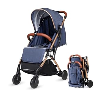 Baby Pram & Pushchair, Lightweight Cabin Approved Stroller, Travel Buggy Pram for Newborn Toddlers Birth to 36 Months (Navy)