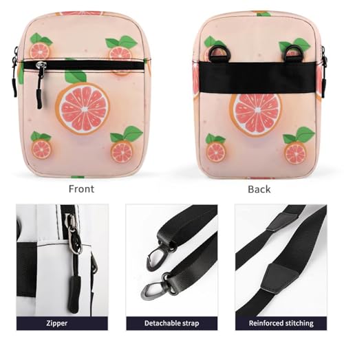 Personalized Small Crossbody Bag Water Resistant Messenger Bags Mini Cute Grapefruit Printing SlingBag For Men Women3