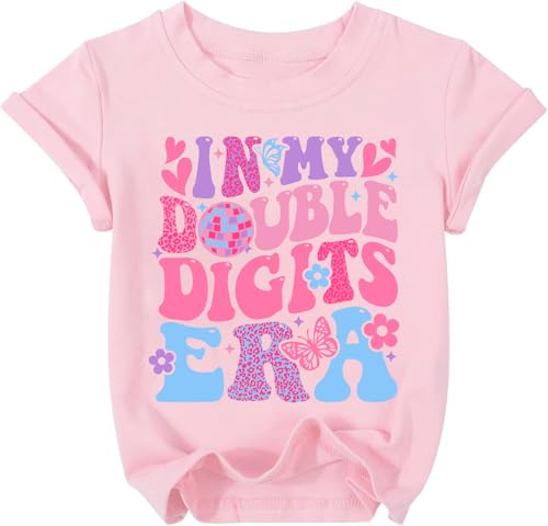 Image of in My Double Digits Era Shirt Girls Birthday Girl Shirt | 10 Birthday Shirt Girls 10th Birthday Gifts For Girls 10 Year Old Ten Party Tee Tops