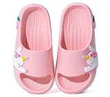 Vunavueya Kinder Dusch Badeschuhe Jungen Badelatschen Mädchen Badeschlappen Badesandalen Sommer Hausschuhe Strand Pantoletten Rosa 28/29 EU