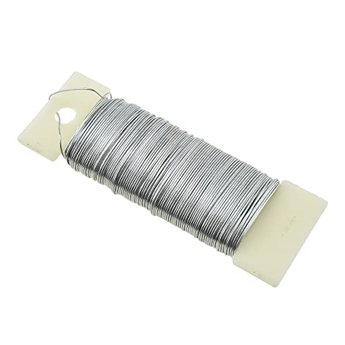 HAHIYO 22Gauge Silver Flexible Floral Wire - 1 Roll, 38 Yards (115 Feet) for Crafts, Christmas Wreaths, Tree &amp; Flower Arrangements, Wedding DIY