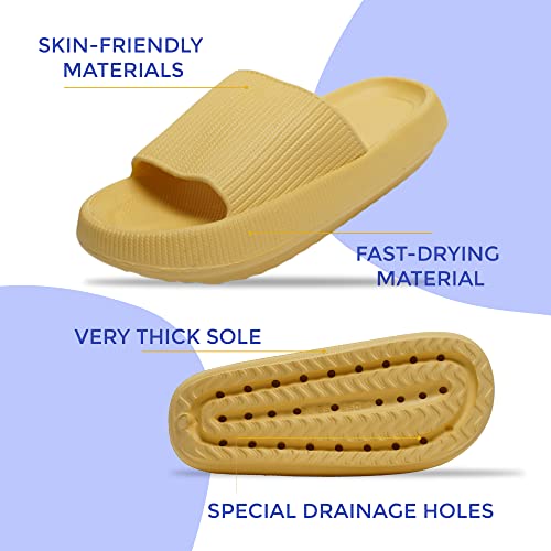 Image of Cloud Slides For Women And Men - Comfy Non Slip Indoors Slippers For Shower Spa Pool College Outdoors Slides - Soft And Cozy Open Toe House Sandals Thick Soles
