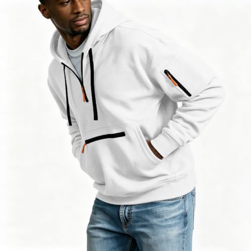 Work Hoodies for Men Tactical Sweatshirt Cargo Quarter Zip Pullover - image 3