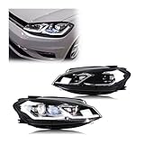 CNZBEHP LED Headlights Compatible With VW Golf MK7.5 TDI Variant Halogen 2017-2020 [not Fit GTI/GTD/Rline/MK7] Front Lamps Assembly