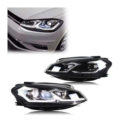CNZBEHP LED Headlights Compatible With VW Golf MK7.5 TDI Variant Halogen 2017-2020 [not Fit GTI/GTD/Rline/MK7] Front Lamps Assembly