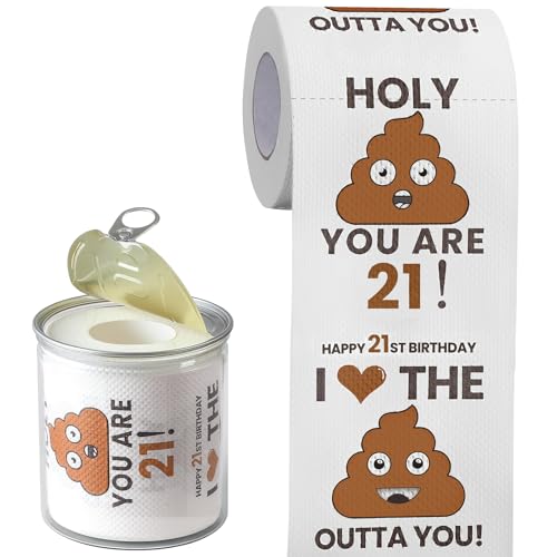 Can-shaped Packaging - 21st Birthday Gifts for Men Him Women Her Toilet Roll Paper - 21st Birthday...