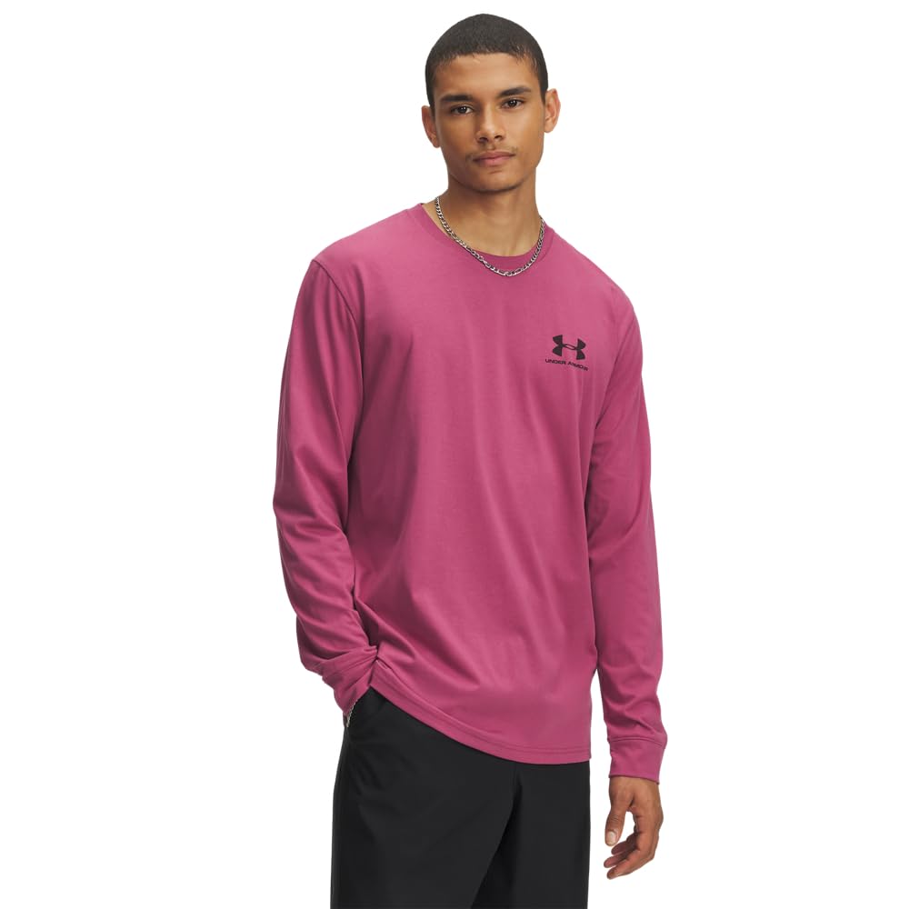 Under Armour Men's (659) Fuchsia Dusk / / Black Underarmoursportstyleleftchestlong-Sleevet-Shirt, ,Large