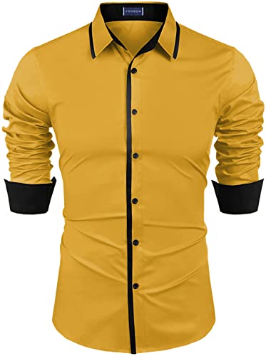 Image of Zombom Men's Regular Fit Cotton Blend Printed Full Sleeve Casual Shirts