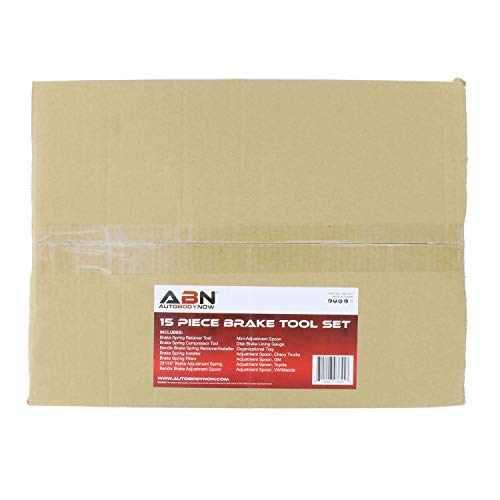 Abn Brake Drum Tool Kit 15-Piece Service Brake Kit With Spring Pliers, Brake Spoons, Pad Gauge, Brake Spring Tool #TOP5