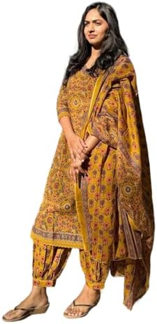 KLOSIA Women's Viscose Printed Kurta Pant With Dupatta Set