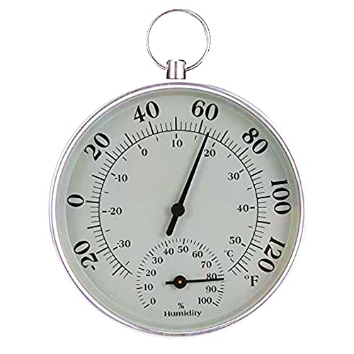 Indoor Outdoor Thermometer Hygrometer, 4 Inches Hanging Ring Weather Thermometer for Home Patio Garden