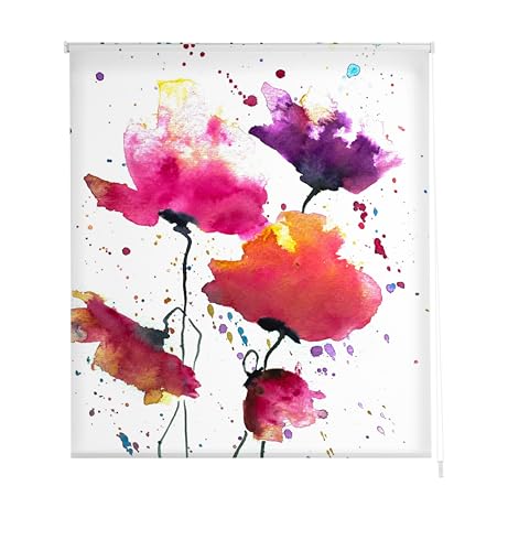 Estoralis Flores y Plantas | Estor Enrollable Diseño Moderno | Translúcido Estampado Digital | Modelo F-3135 | 130 x 180 cm (Ancho/Alto) Tamaño Tela 147 x 175 cm | Estores para Ventanas y Puertas