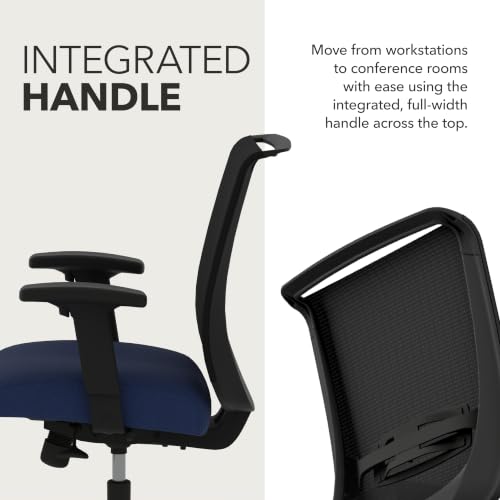 Image of HON Convergence Ergonomic Office Chair with Mesh Back, Adjustable Arms, Lumbar Support, Synchro‑Tilt Desk Chair with Wheels for Home Office or Computer Use, Black Frame, Indigo