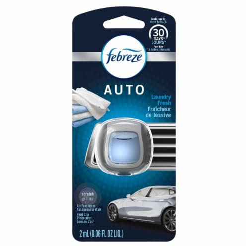 Image of Febreze Car Vent Clip Air Freshener, Odor Eliminator for Strong Odors, Up to 30 Days Freshness, Laundry Fresh