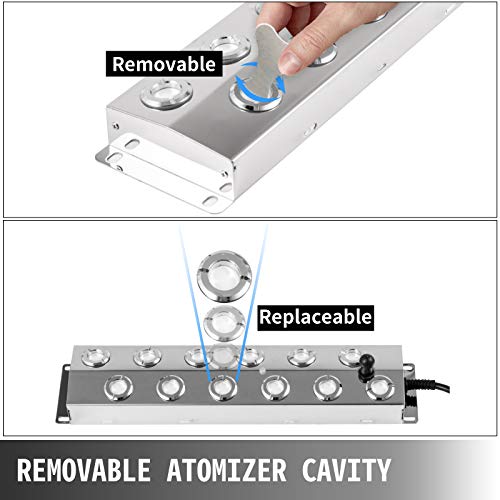 Happybuy Mist Maker 12 Head Ultrasonic Mist Fogger with Waterproof Power Supply Ultrasonic Fogger Humidifier Stainless Steel Pond Mister Fogger 7kg/h Ultrasonic Mist Humidifier for Gardening and Pond - Thumbnail 3