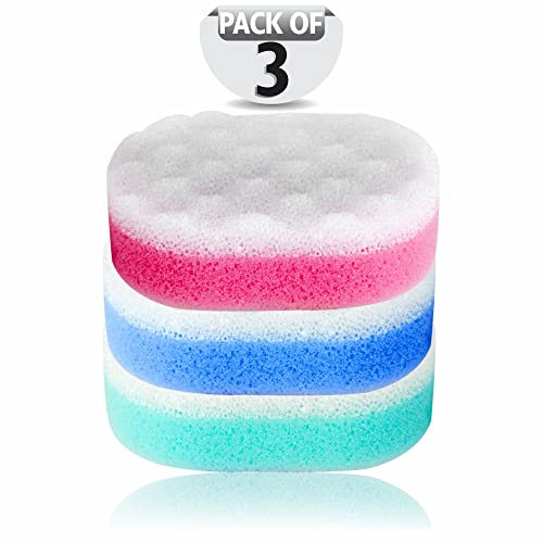 Bath-Sponges-for-Adults-Exfoliating-Bathing-Sponge-Novelty-Soft-Body-Scrubber-for-Kids-Scrubbing-Coral-Relax-Massage-Foam-Cleansing-Double-Sided-Loofah-for-Dry-Delicate-Skin-Multicoloured-3