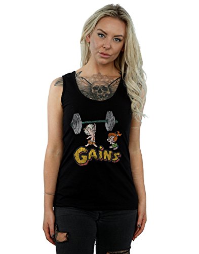 the flintstones Women's Bam Bam Gains Distressed Vest Small Black
