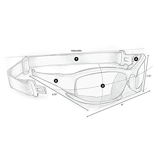 Epoch Eyewear Hybrid Motorcycle Sunglasses Black Frames Amber Lens ANSI Z87.1+3