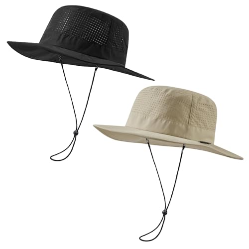 Image of UPF 50+ Bucket Sun Hat with Laser Perforated Mesh Cooling Adjustable Breathable Lightweight for Outdoor Men Women