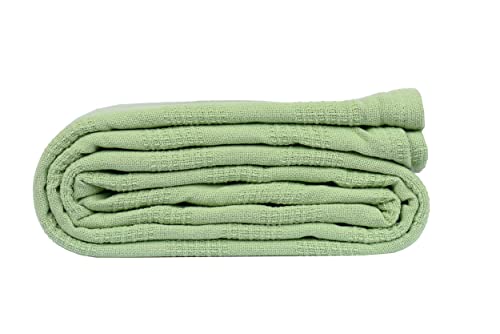 Linteum Textile Supply LT74100BLKTGREEN Linteum Textile Hospital Thermal Snagless Spread Blanket thumb #1