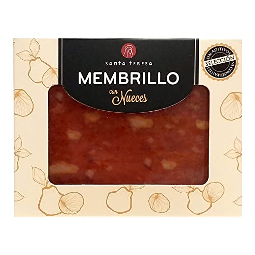 Santa Teresa - Dulce De Membrillo Con Nueces Artesano Elaborado Solo Con Fruta Fresca. Sin Conservantes Ni Aditivos Artificiales. Carne De Membrillo Totalmente Natural. Formato De 310 Gr.