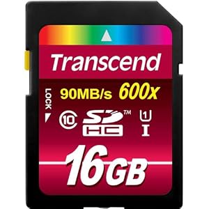 Transcend Ultimate-Speed SDHC Class 10 UHS-1 16GB Speicherkarte (bis 90MB/s Lesen)