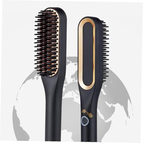 Plancha eléctrica mini para el cabello y barba Homoyoyo, peine alisador con 3 niveles de temperatura (160-190-220 °C), enchufe estadounidense, para viaje y grooming diario miniatura 7