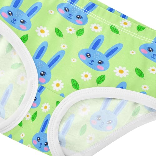 Cute Bunny Rabbit Flowers Floral Green Toddler Girls's Underwear 2T 23018784