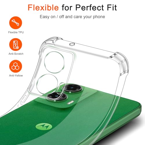 Image of Lustree Back Cover Transparent Case Compatible with Motorola G35 | Clear + TPU Case with 4 Corner Air Cushion Protection & Camera Protection | Slim& Stylus Cover