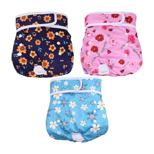 hongmo 3 Piezas Pañales Lavables para Perros, Pañales Reutilizables para Perros, Pañales para Perros y Gatos, Pañales para Perro Macho Lavable,Pañal Ajustable para Perros Mascotas (S)