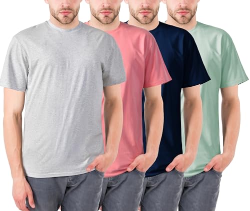 Sleepdown Mens T Shirts Short Sleeve Slim Fit T Shirts for Men Pack of 4 Soft True Classic Tees Mens Undershirts Crewneck
