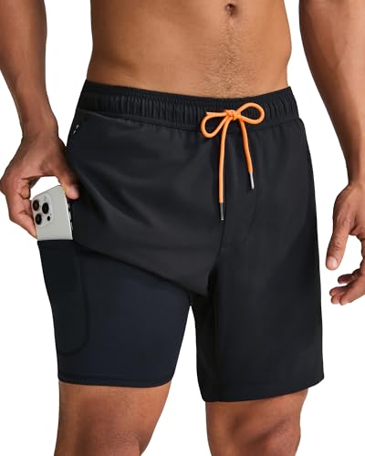 maamgic 2 in 1 Mens Swim Trunks 7 Inch Swim