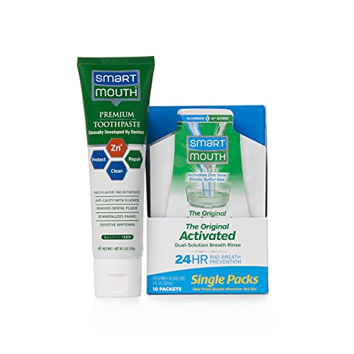 SmartMouth Original Activated Mouthwash Single Packs & Premium Zinc Ion