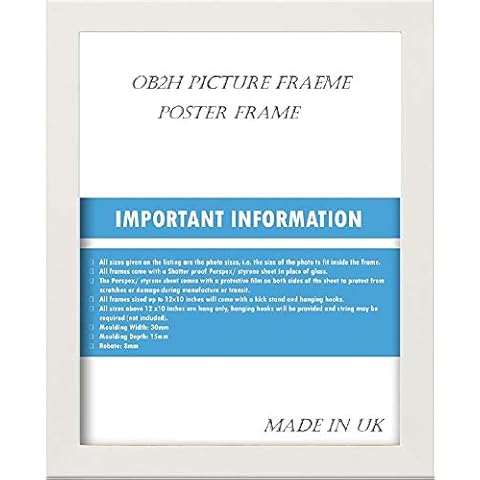 OB2H OAK,BLACK,WHITE,A1 A2 A3 A4 A5 PICTURE POSTER FRAMES (White, 7 X 5 INCH) Cover