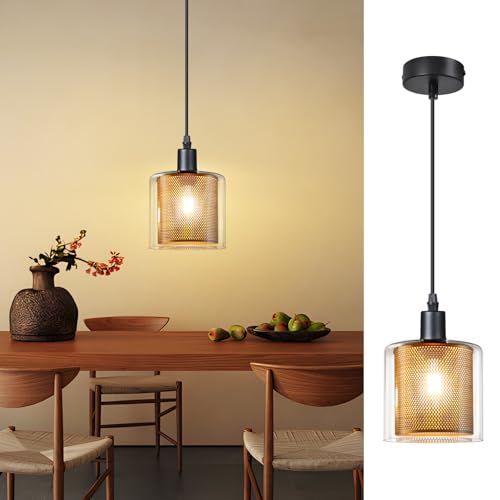 ZMH Pendelleuchte Esstisch Hängelampe Schlafzimmer: Hängeleuchte 1 Flammig Vintage Gold E14 Esstischlampe Glas Höhenverstellbar Pendellampe für Wohnzimmer Esszimmer Küche (ohne Leuchtmittel) ZMH Pendelleuchte Esstisch Hängelampe Schlafzimmer: Hängeleuchte 1 Flammig Vintage Gold E14 Esstischlampe Glas Höhenverstellbar Pendellampe für Wohnzimmer Esszimmer Küche (ohne Leuchtmittel)