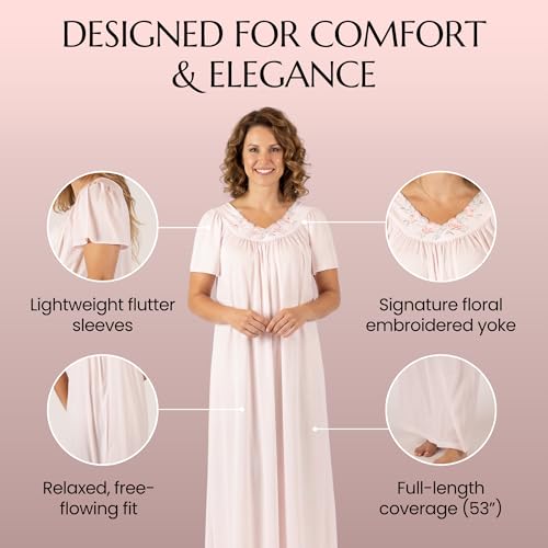 Image of Shadowline Women's Petals 53 Inch Short Flutter Sleeve Long Gown