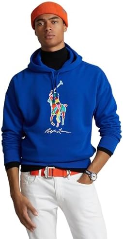 POLO RALPH LAUREN Men's Fit Big Pony Fleece Hoodie, Sapphire Star