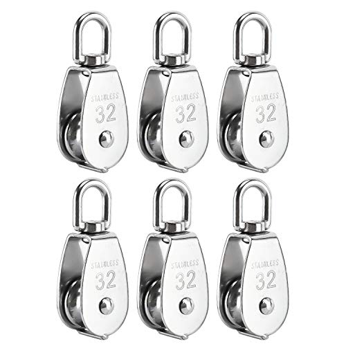 BNYZWOT 6 Pack M32 Lifting Single Pulley Roller Loading 551I...