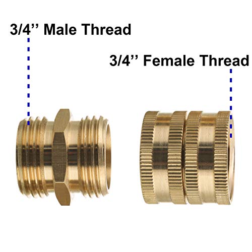 M Mingle Garden Hose Adapter, Male To Male, Female To Female, 3/4 Inch Brass Connector, 4-Pack With Extra 4 Washers #TOP1