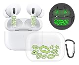 RockMax for AirPods Pro 2nd Generation Case, Clear Case Cover with Keychain and Glow in The Dark Stickers, Luminous Lips Skin Decal Gift for Party