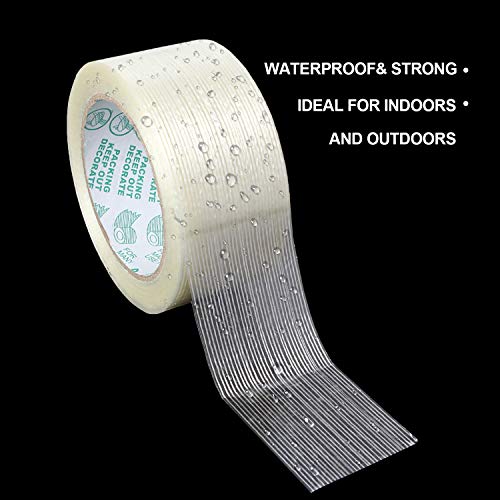 4 Pack Filament Tape 2 Inch X 82Ft, Zoeyes Heavy Duty Reinforced Strapping Tape 5.3 Mil Fiberglass Tape For Packing And Shipping #TOP4