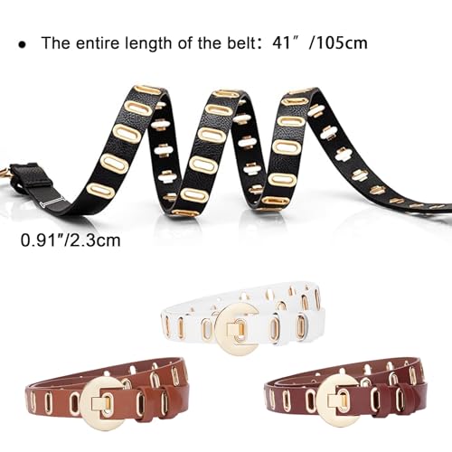 Unique Hollow Flat Hole Waist Belt for Women Men Fashion Faux Leather Belts Decorative Buckle Waistband2