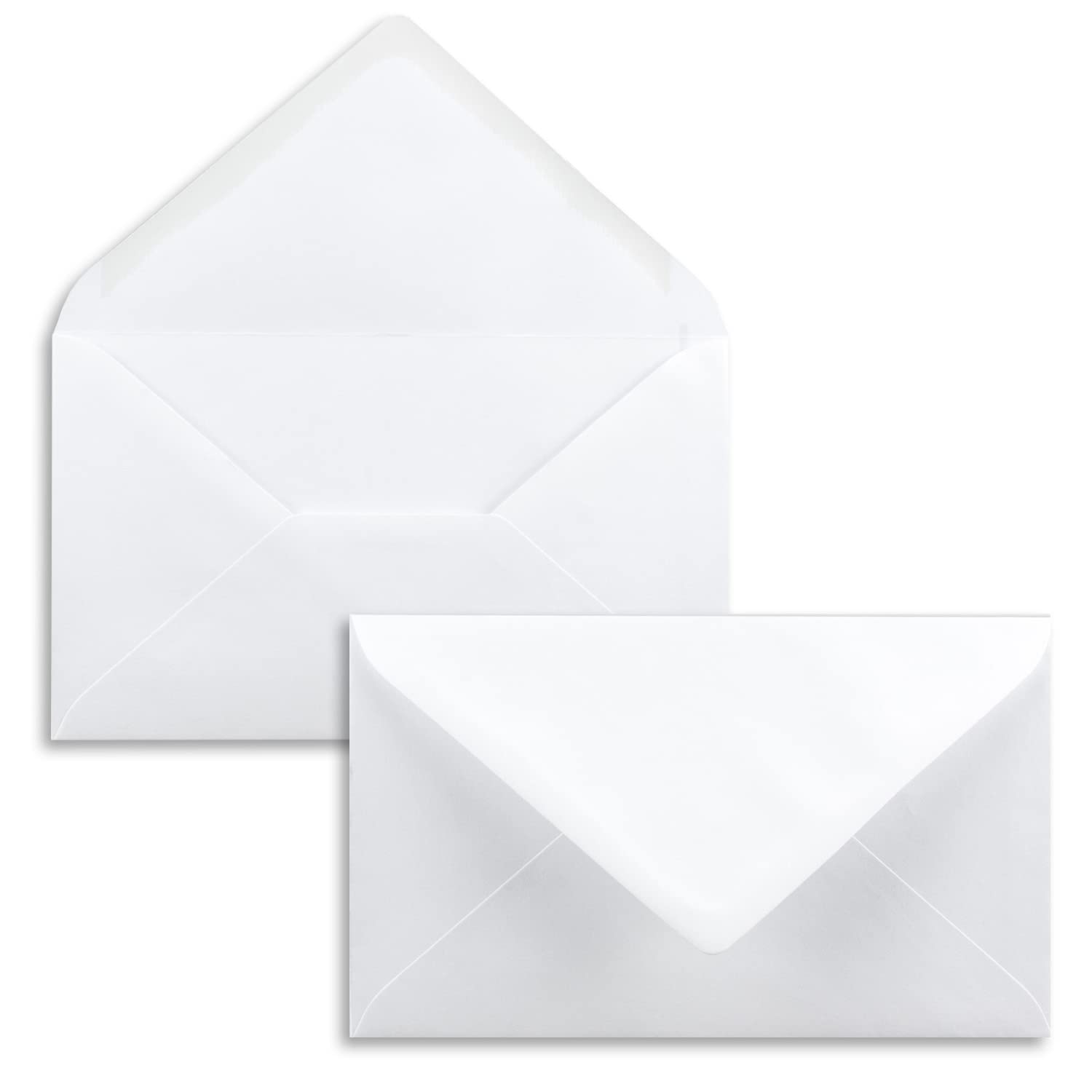 1000x Briefumschläge in Weiß größer als DIN B6 - 125 x 195 mm - Nassklebung, ohne Fenster - Kuverts für besonders starke Grußkarten - ideal für Weihnachten und Einladungen