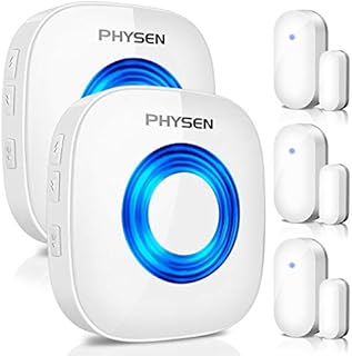 Door Chime, PHYSEN Wireless Door Open Sensor Window Alarm with 600 FT Range 58 Melodies & 5 Volume Levels with Mute Mode, Bright LED Indicator, Door Alert Kit for Business/Home/Office/Stores